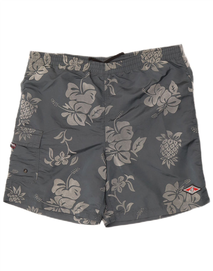 Męskie spodenki sportowe Bear XL, szare, w kwiaty, poliamid