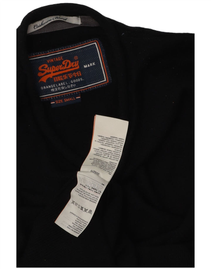Męski sweter z okrągłym dekoltem Superdry, mały, czarny, bawełniany