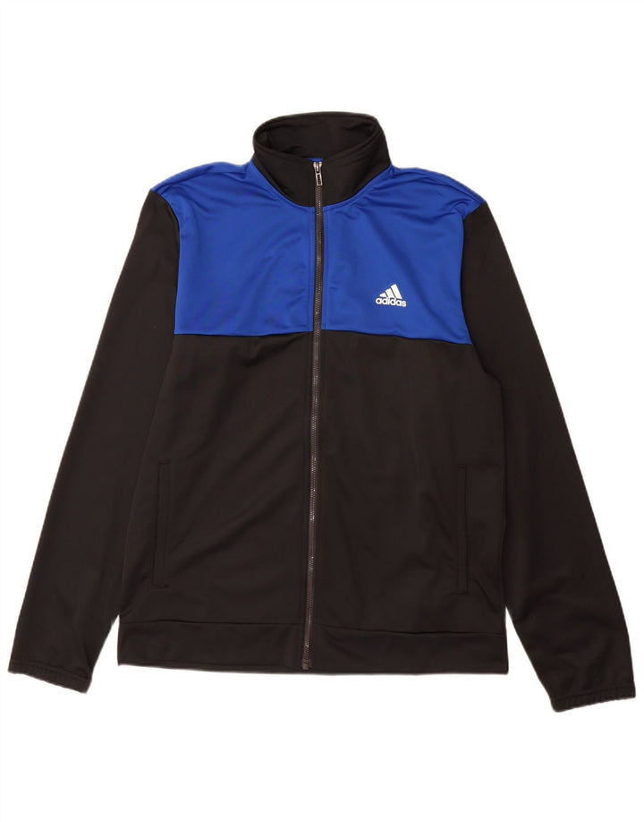 Adidas Męska bluza dresowa UK 42/44 Duży czarny poliester z blokami kolorów
