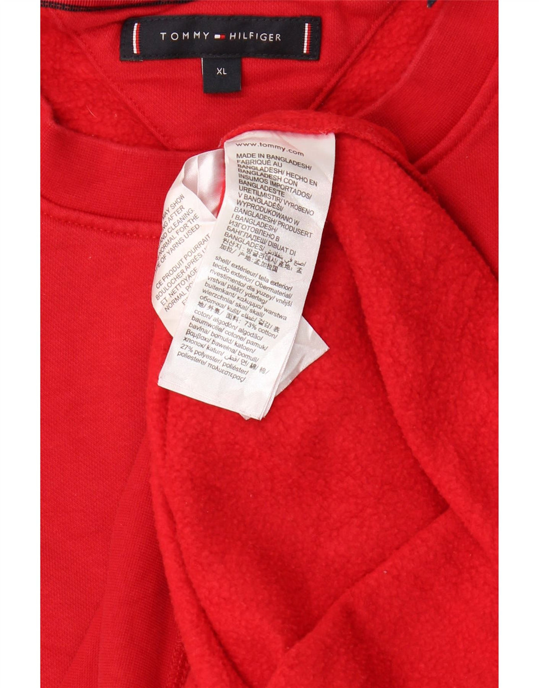 Męski sweter TOMMY HILFIGER XL, czerwony, bawełniany
