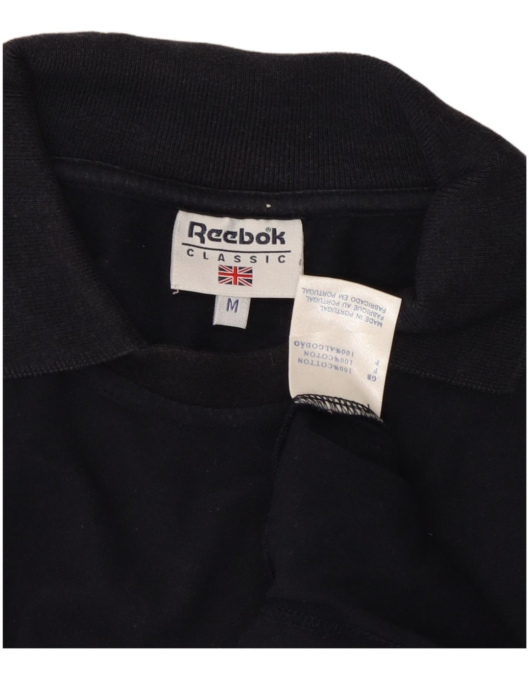 Męska koszulka polo REEBOK o klasycznym kroju, średnia, granatowa, bawełniana