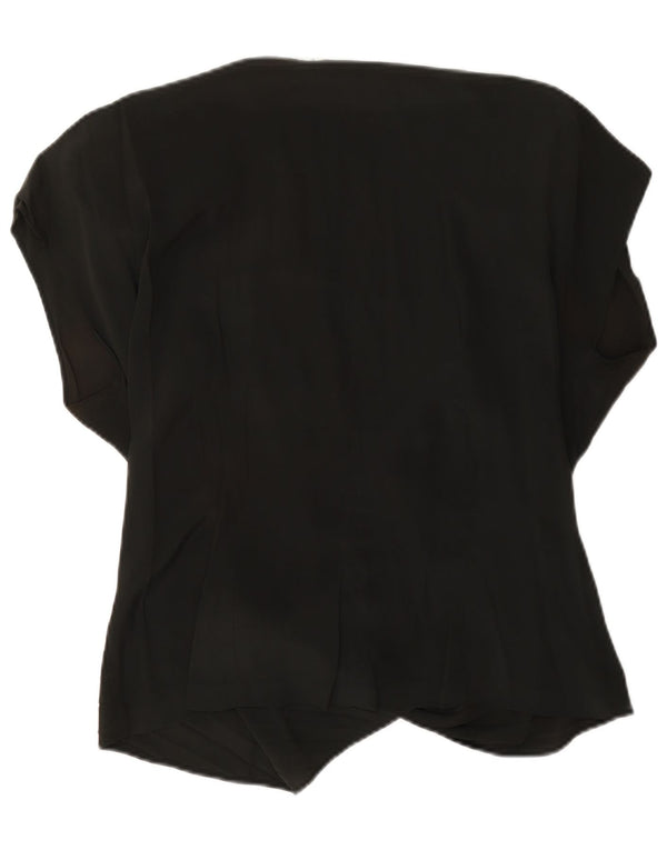 Damska bluzka oversize w stylu vintage, zawijana Top US 4 Small Black Acetate