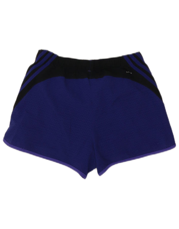 Nike Womens Climalite Sport Shorts UK 8/10 Small Blue Colourblock