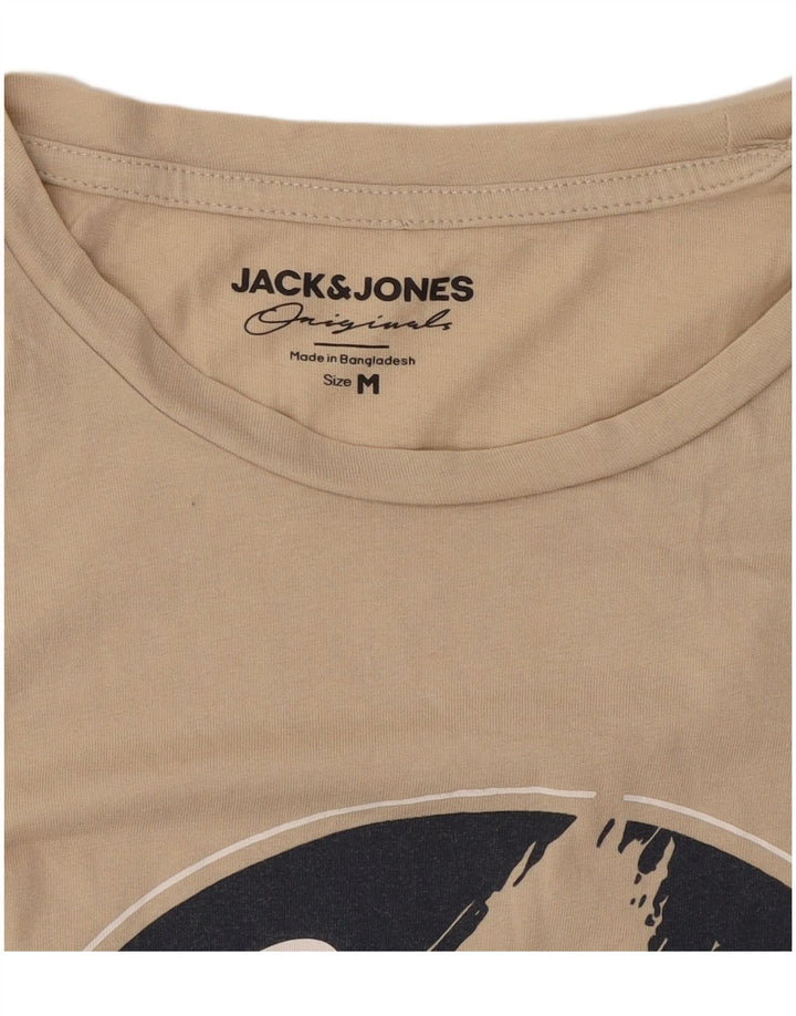 Męski T-shirt z grafiką Jack & Jones, średni beż
