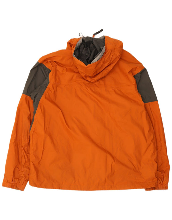 Męska kurtka przeciwdeszczowa z kapturem Columbia UK 42 XL Pomarańczowy nylon z blokami kolorów