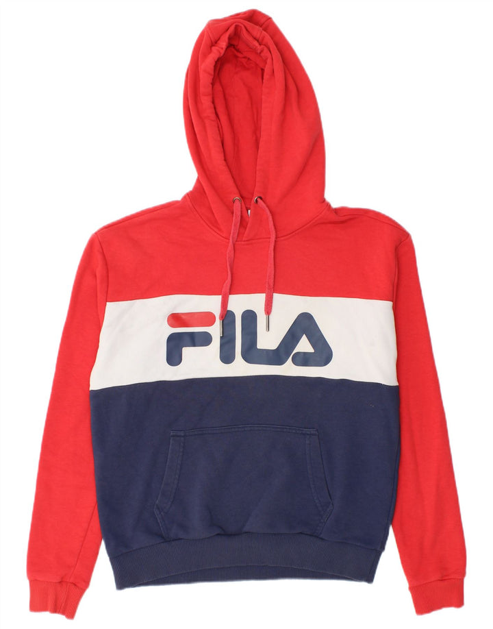 Damska bluza z kapturem FILA z grafiką, mała, wielobarwna, z blokami kolorów