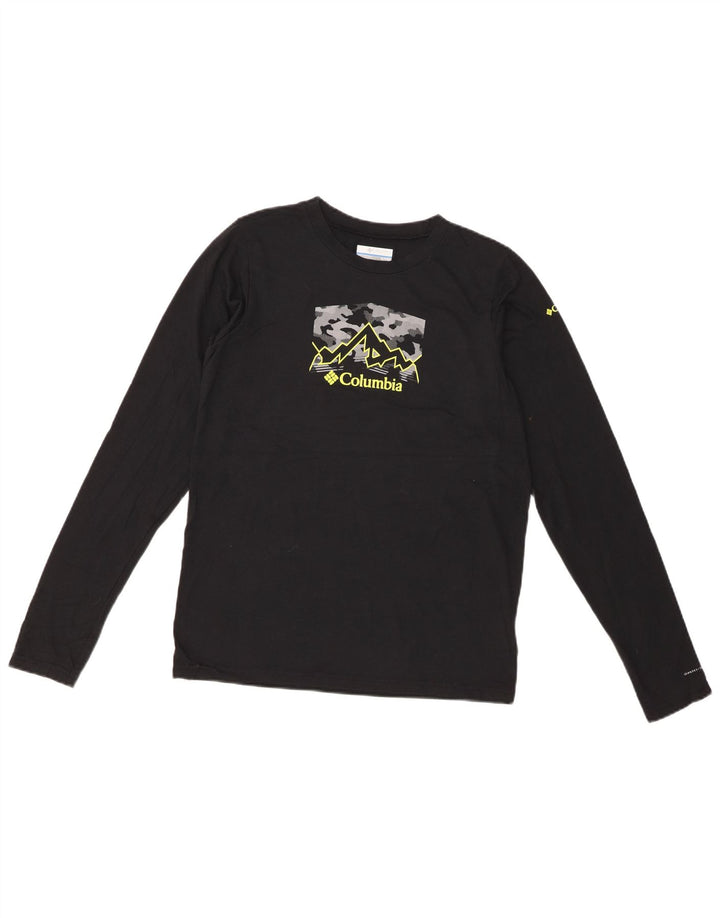 Chłopięcy top z grafiką Columbia z długim rękawem 15-16 lat XL, czarny poliester