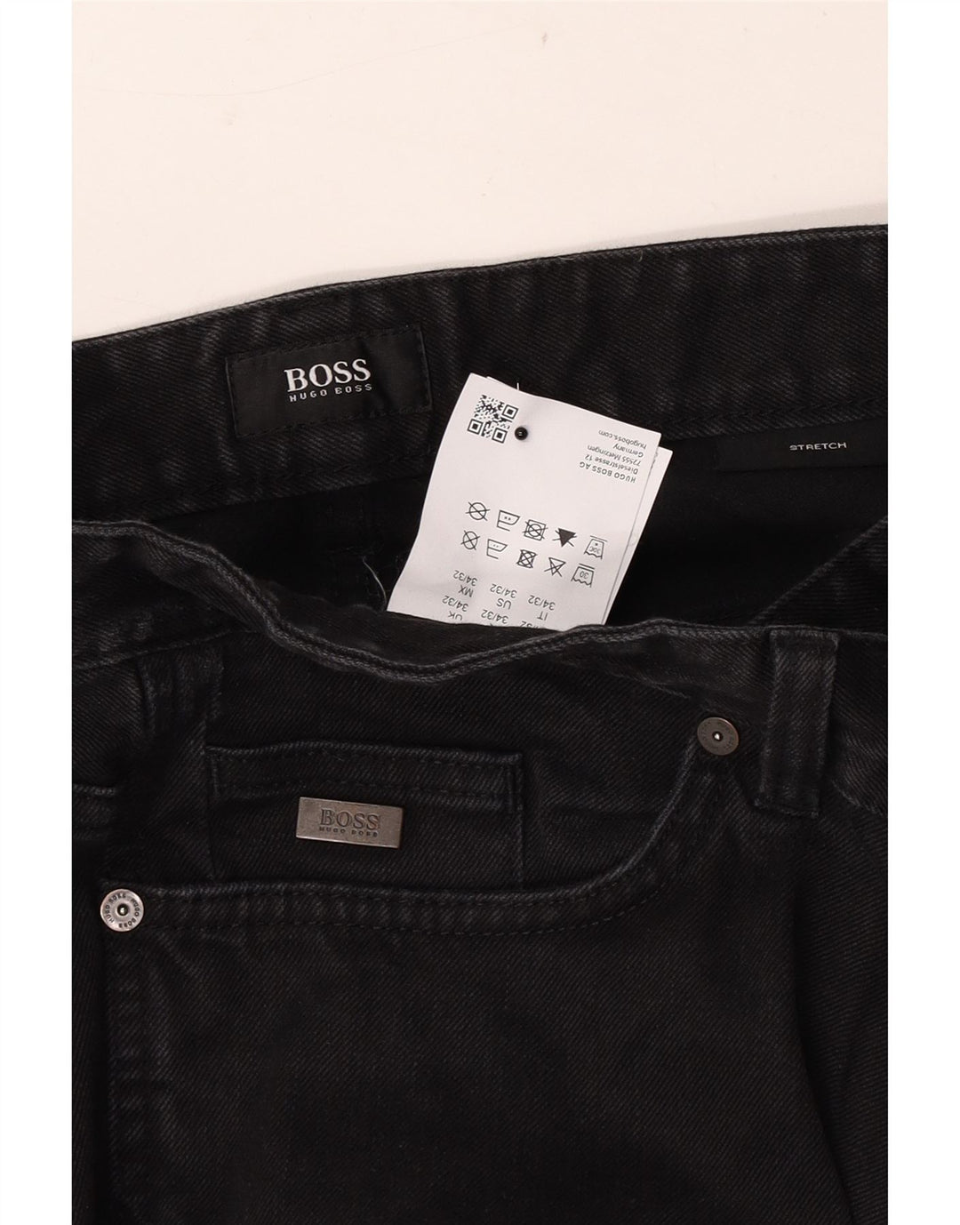 Męskie dżinsy Hugo Boss W34 L32 Czarne bawełniane