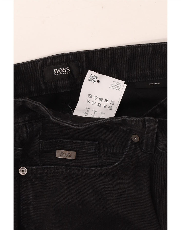 Męskie dżinsy Hugo Boss W34 L32 Czarne bawełniane