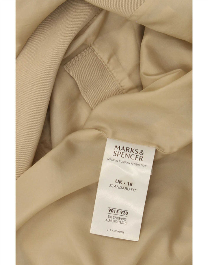 Marks & Spencer Damski płaszcz o standardowym kroju UK 18 XL, beżowy, poliester