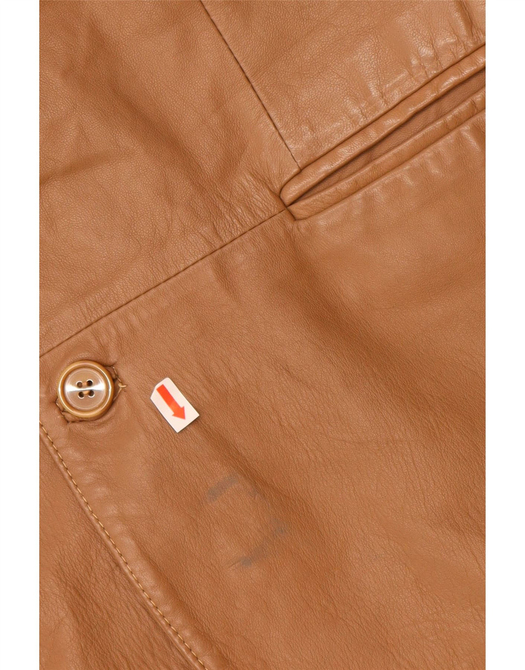 Męska marynarka skórzana zapinana na 2 guziki w stylu VINTAGE IT 48 Średnia beżowa skóra