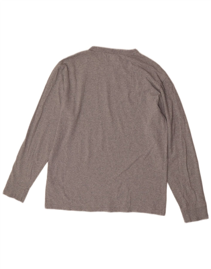 Męski top Tommy Hilfiger o regularnym kroju z grafiką, długim rękawem, średnioszary, bawełniany