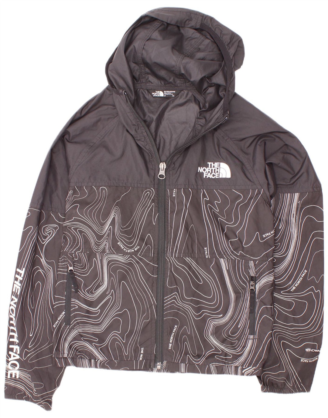Chłopięca kurtka przeciwdeszczowa z kapturem The North Face, 7-8 lat, mała, czarna