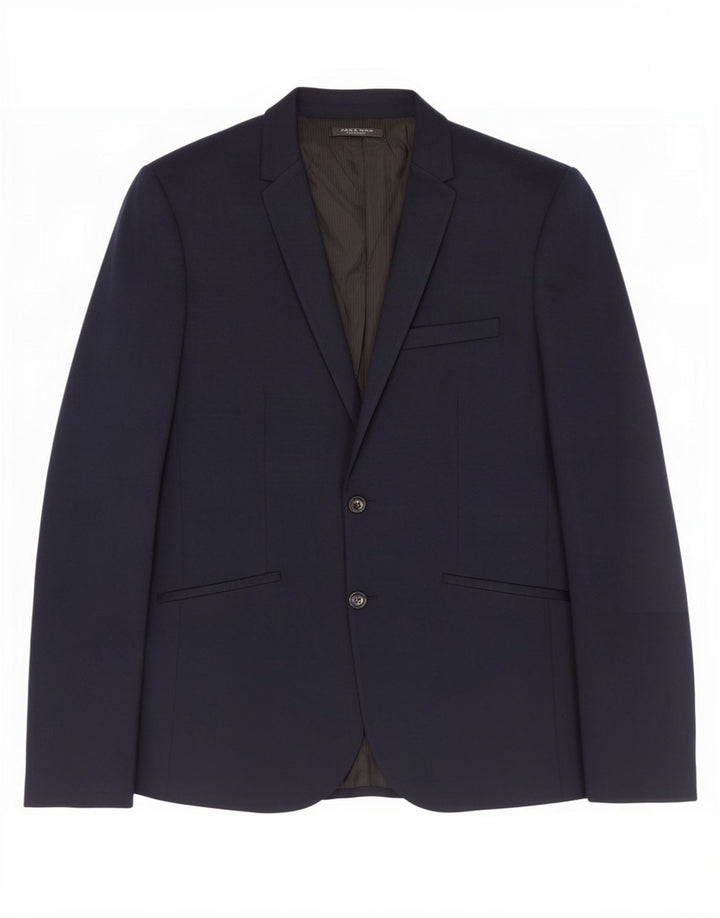 Zara Męska marynarka zapinana na 2 guziki UK 42 XL, granatowa, bawełniana