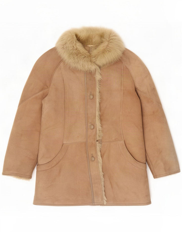 Vintage damska kurtka shearling IT 46 Large Beige