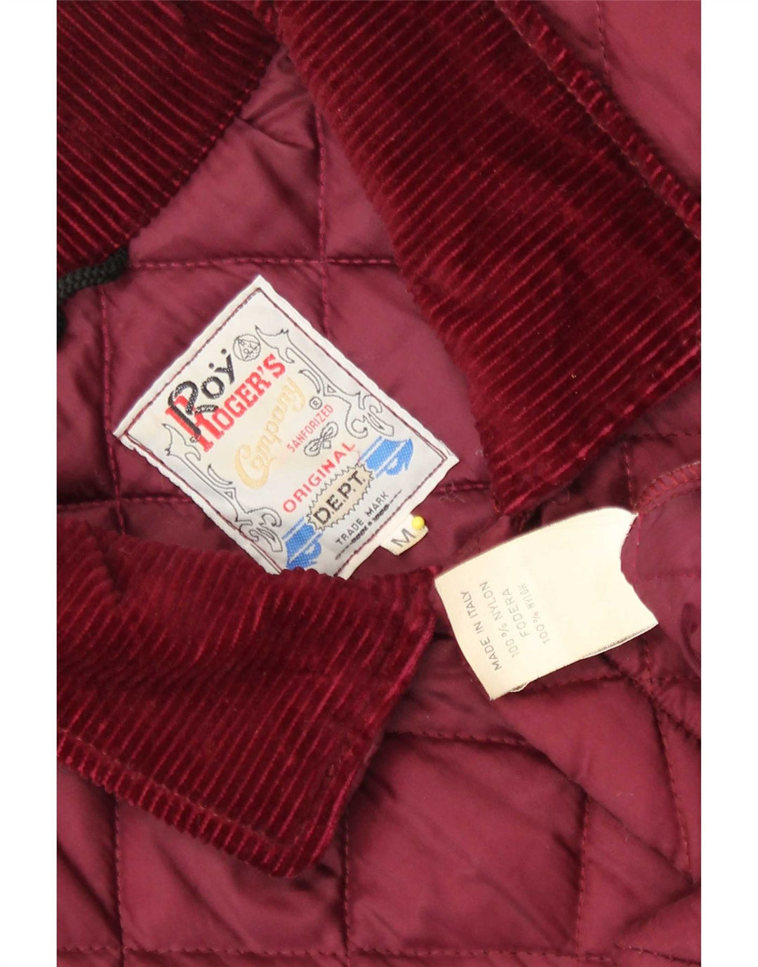 Męska pikowana kurtka Roy Rogers UK 38 Średni bordowy nylon