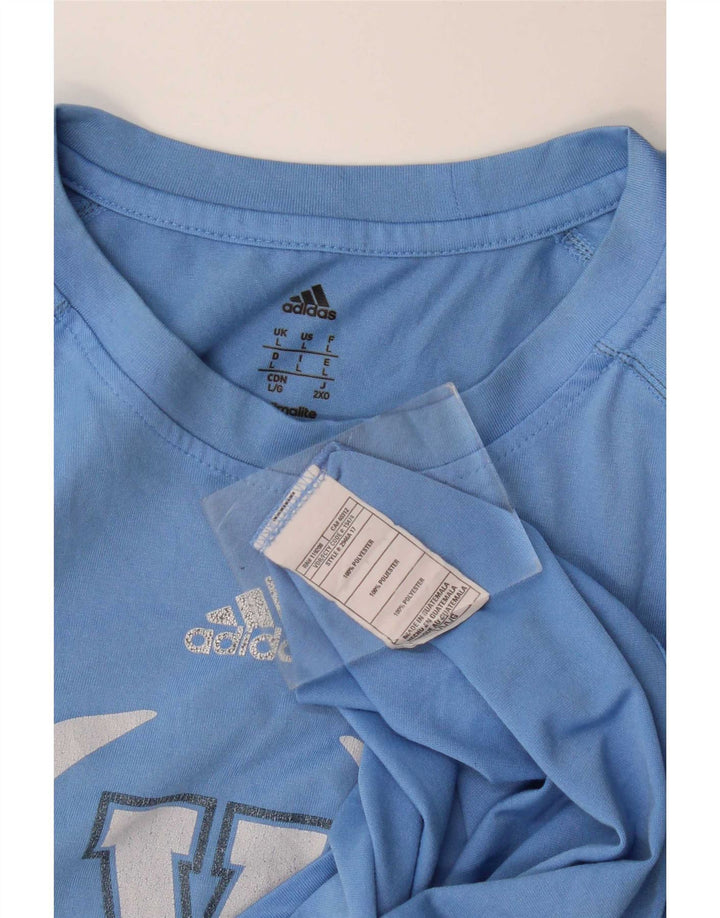 Adidas Męskie Villanova Graphic Top z długim rękawem, duży niebieski poliester
