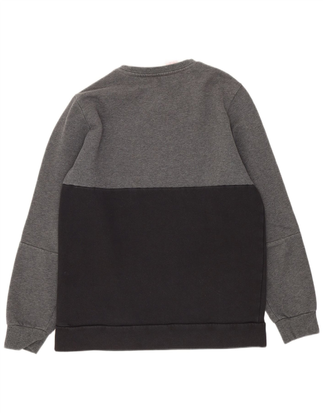 Adidas Chłopięca bluza z grafiką, 12-13 lat, szara bawełna z blokami kolorów