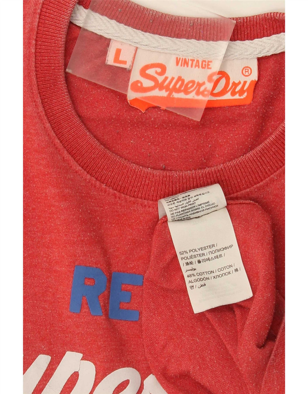 Męski T-shirt z grafiką Superdry, duży, czerwony, poliester