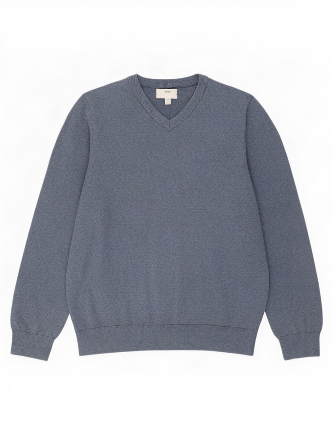 Marks & Spencer Męski sweter z dekoltem w kształcie litery V, 2XL, niebieski, bawełniany