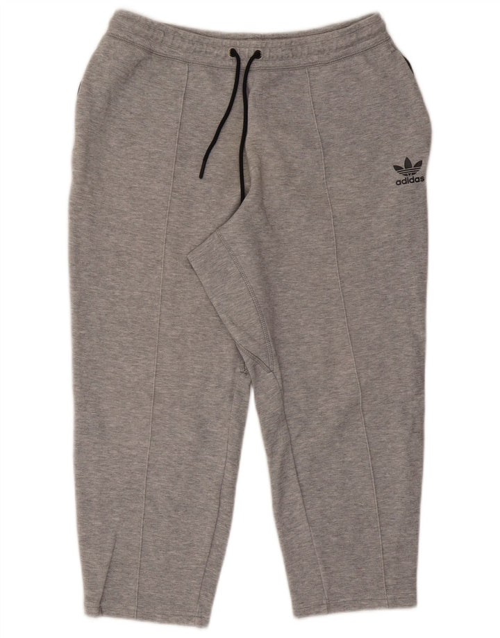 Męskie spodnie dresowe Adidas Capri, średnioszare, bawełniane w cętki