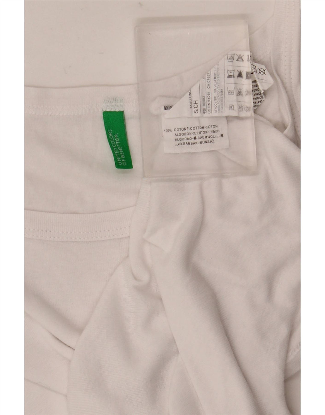 Top damski Benetton na ramiączkach UK 10, mały, biały, bawełniany
