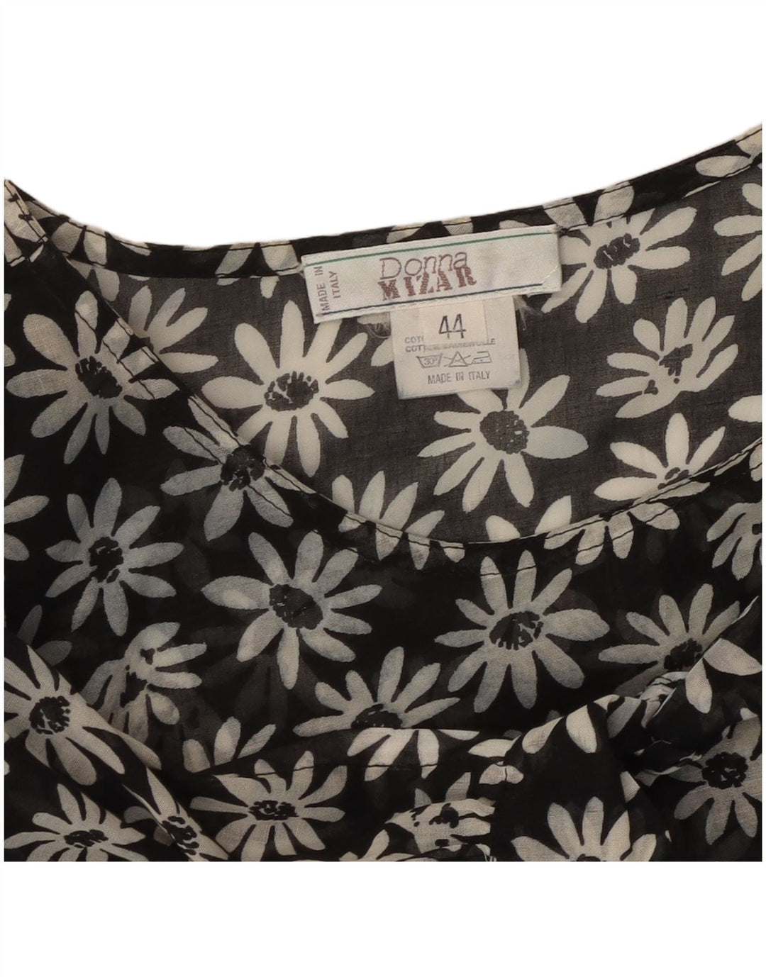 DONNA MIZAR Damska sukienka maxi IT 44 Średnia czarna bawełniana w kwiaty