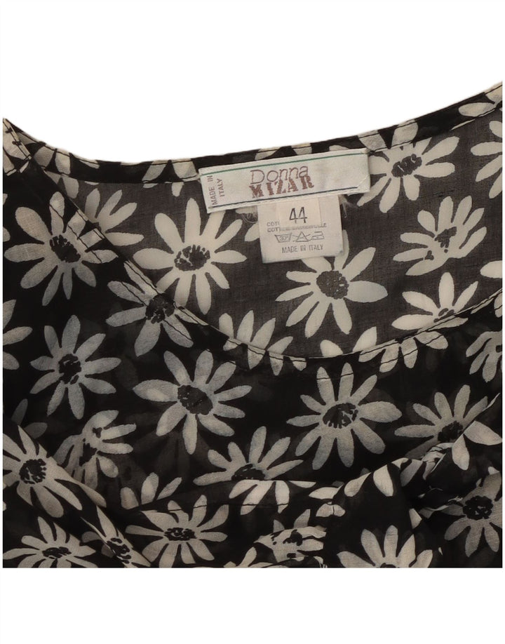 DONNA MIZAR Damska sukienka maxi IT 44 Średnia czarna bawełniana w kwiaty