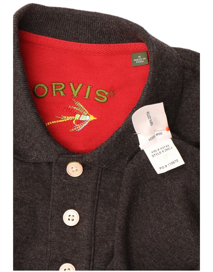 Męska koszulka polo Orvis, średnia, szara, bawełniana nakrapiana