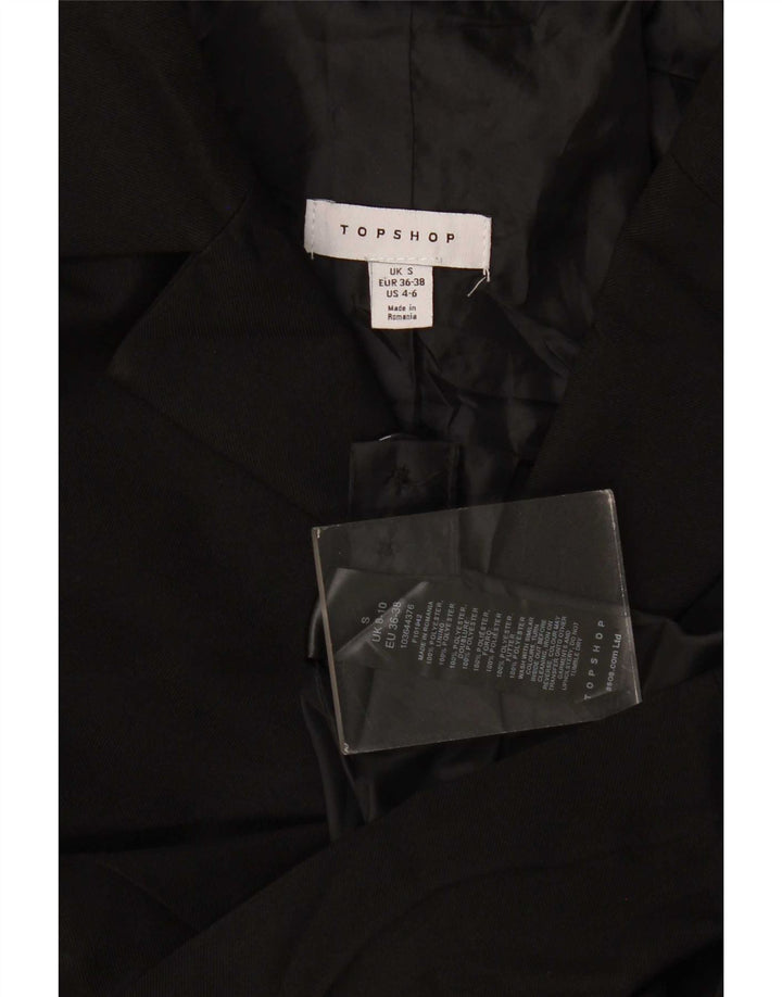 Topshop Damska marynarka oversize zapinana na 3 guziki, UK 10, mała, czarna, poliester