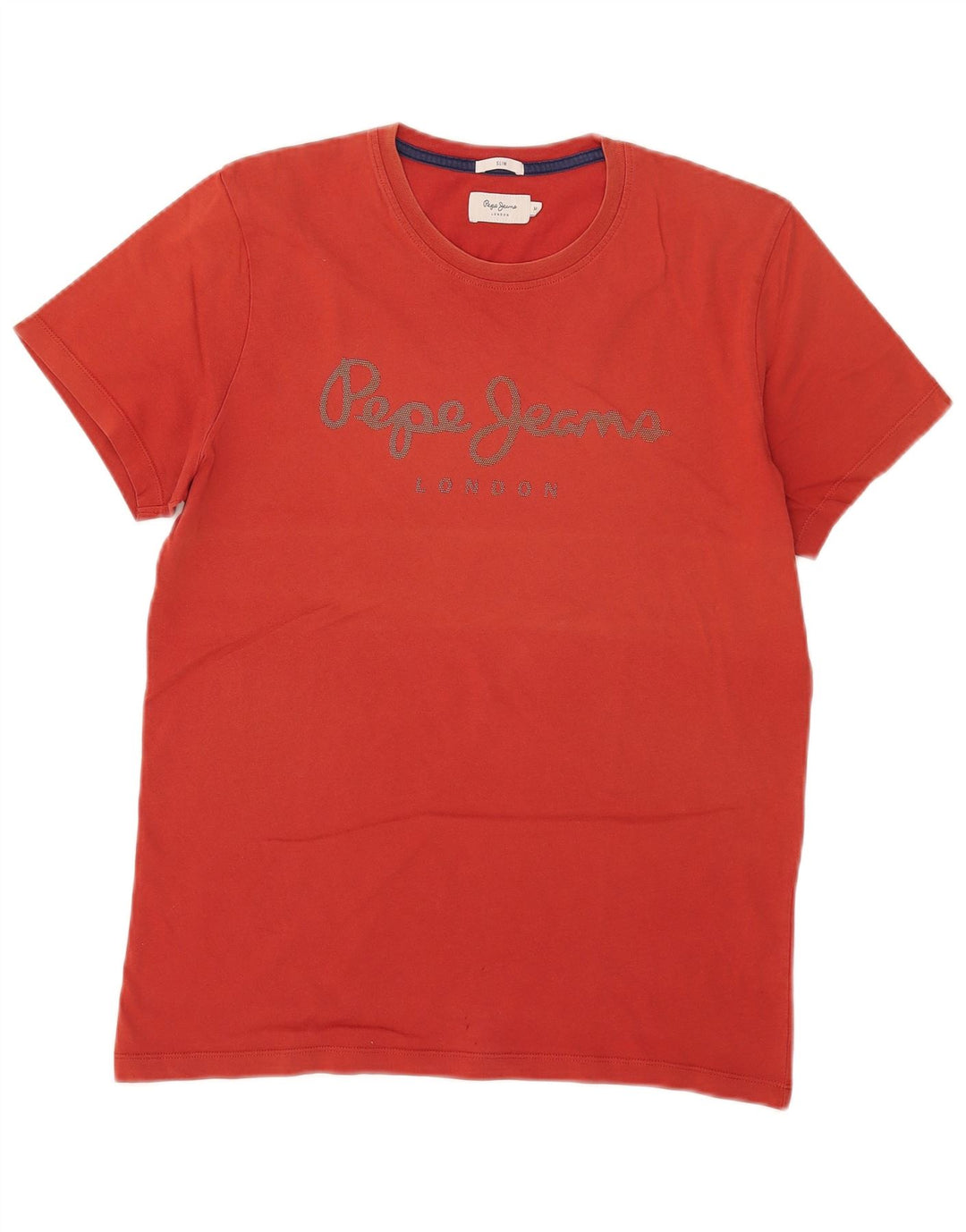 Męski T-shirt z grafiką PEPE Jeans o dopasowanym kroju, średni czerwony