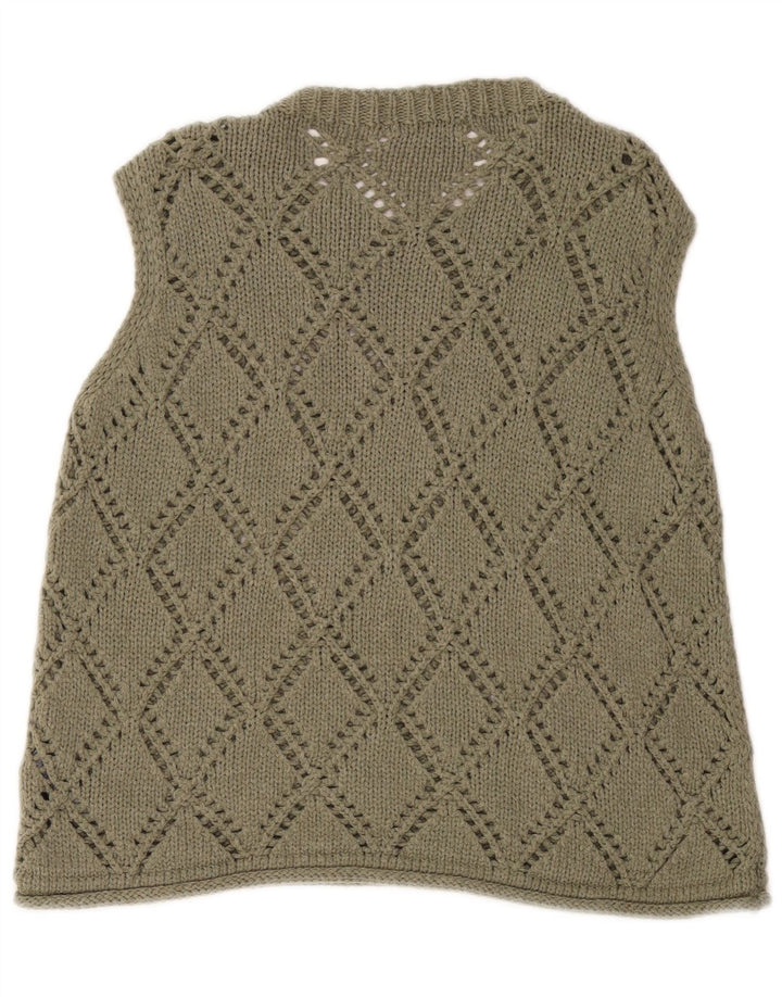 MARKS & SPENCER Męski podkoszulek z krótką kamizelką, średni khaki, argyle/diamentowa bawełna