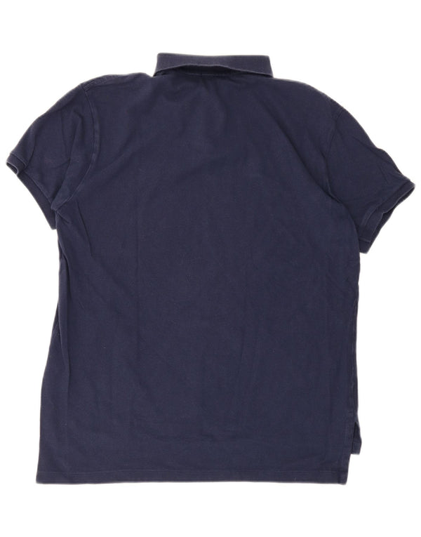 POLO RALPH LAUREN Męska koszulka polo o dopasowanym kroju, duża, granatowa, bawełniana