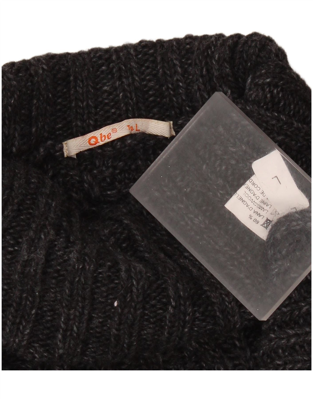 Vintage męski sweter z golfem, duży, szary, z owczej wełny