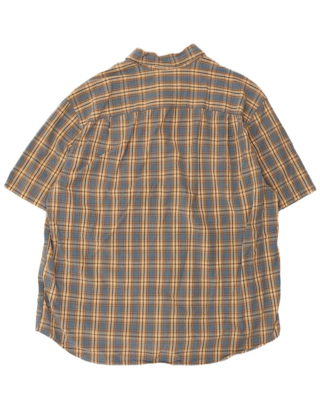 Koszula męska z krótkim rękawem EDDIE BAUER XL, bawełniana w niebieską kratkę
