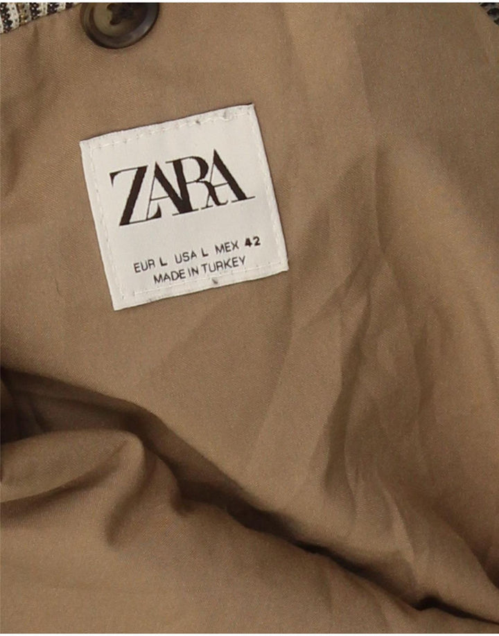 Męska marynarka dwurzędowa Zara UK 40 w dużą szarą kratę