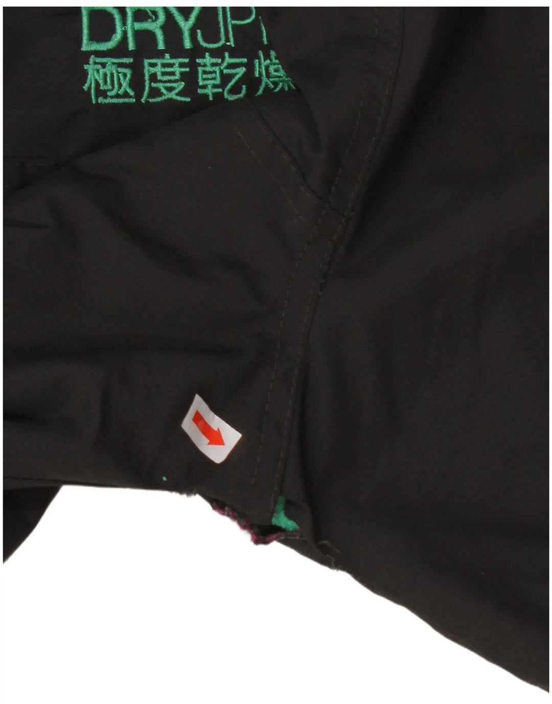 Damska kurtka wiatrówka SUPERDRY z kapturem UK 18 XL, czarny nylon