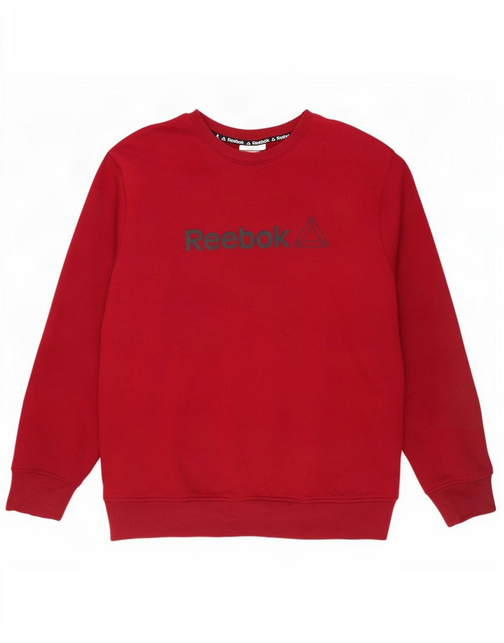 Męska bluza Reebok z grafiką, duża, czerwona, bawełniana