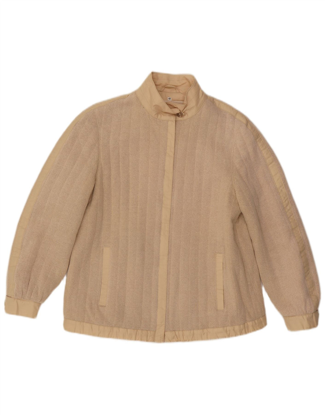 Vintage damska dzianinowa kurtka bomber EU 40 średni beż