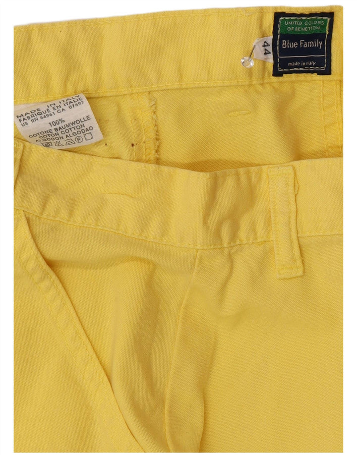 Spódnica mini damska Benetton IT 44 Medium W28 Żółta bawełna