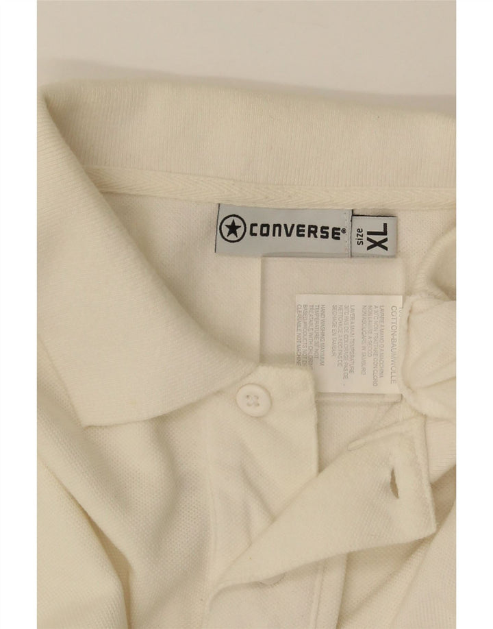 Męska koszulka polo Converse XL, biała, bawełniana