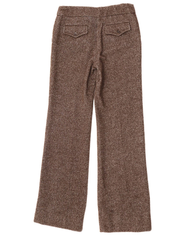 Damskie proste spodnie chino Zara EU 36 XS W26 L33 Brązowa wełna w cętki