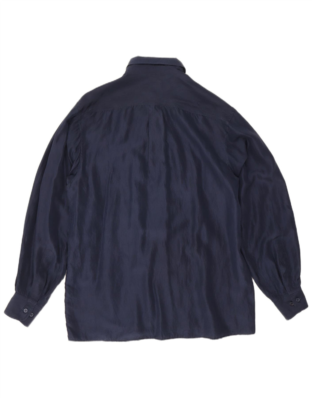 Koszula męska Vintage, duża, granatowa, jedwabna