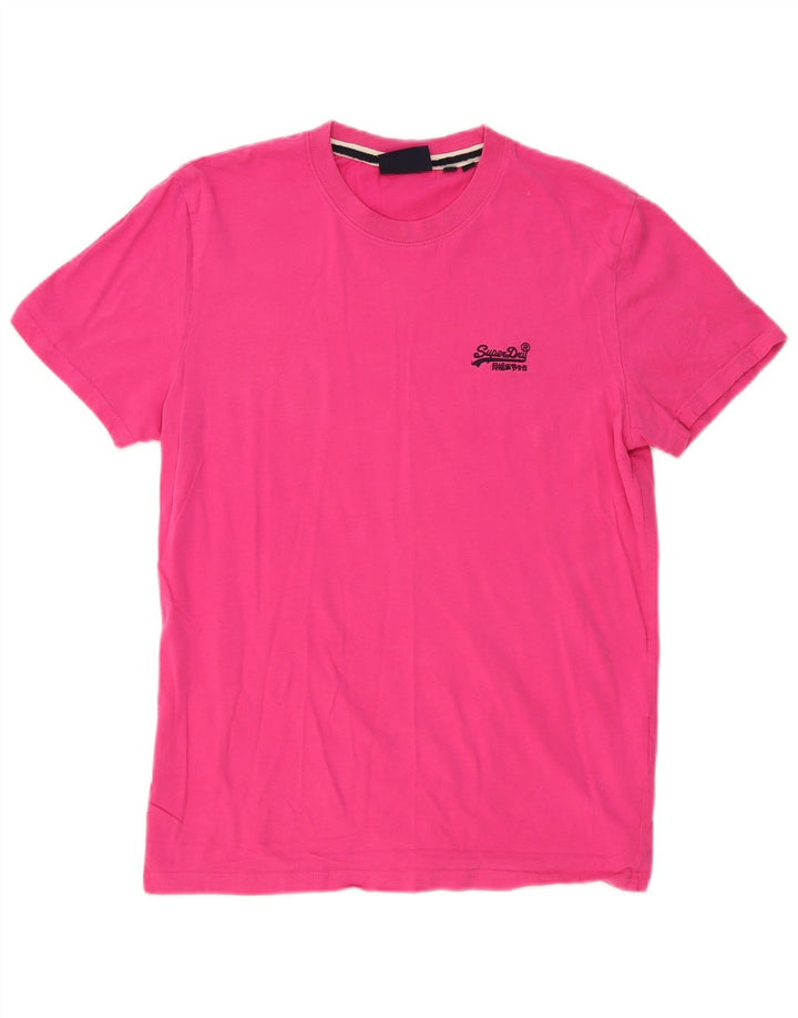 Męski T-shirt Superdry, duży, różowy, bawełniany
