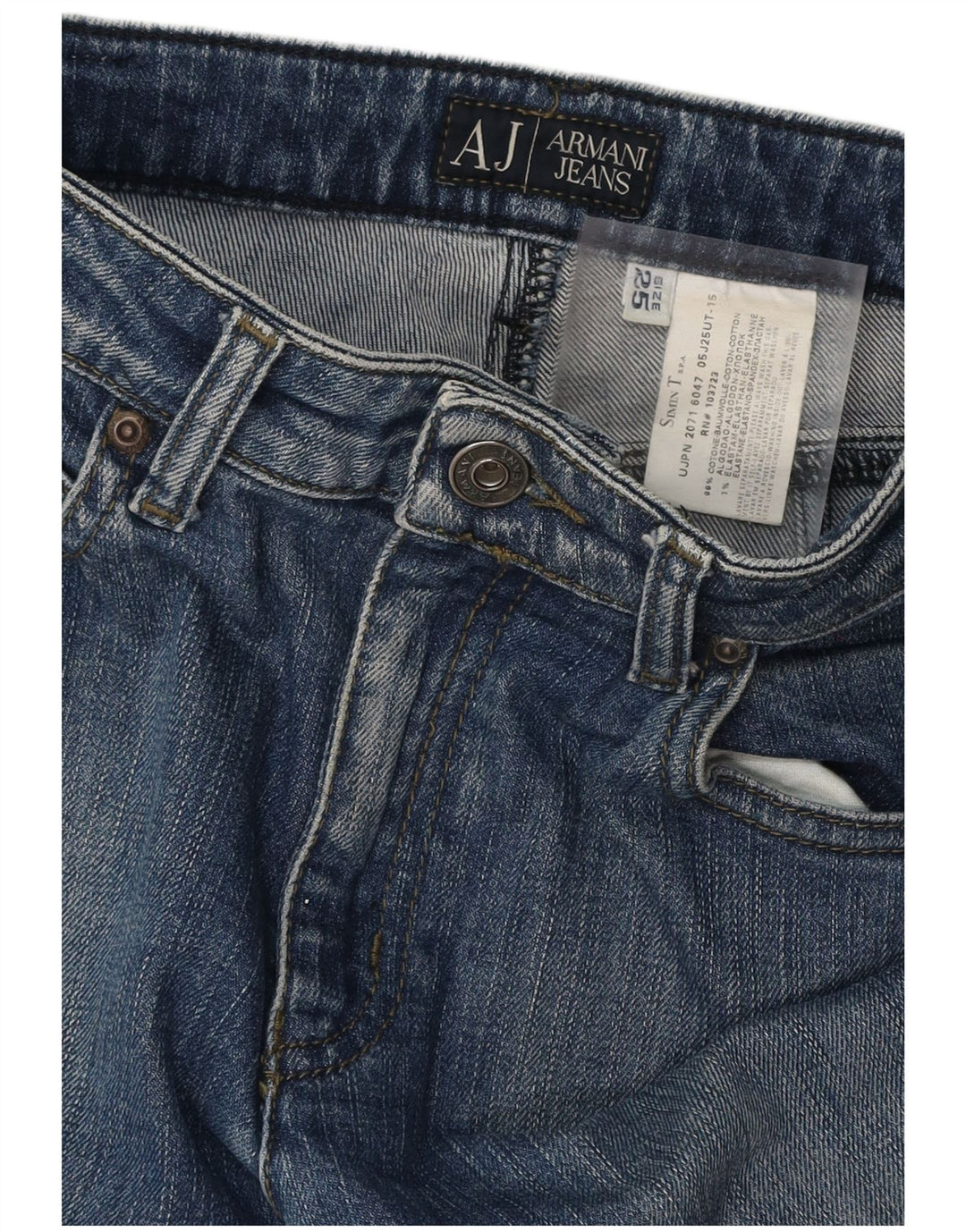 Damskie jeansy Bootcut ARMANI W25 L29 Niebieskie bawełniane
