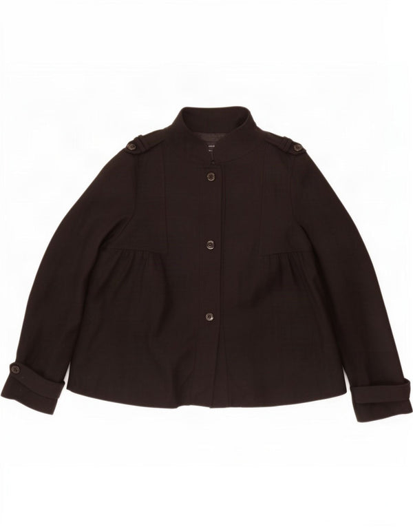 Zara Womens Pea Coat UK 16 Large Black Wool