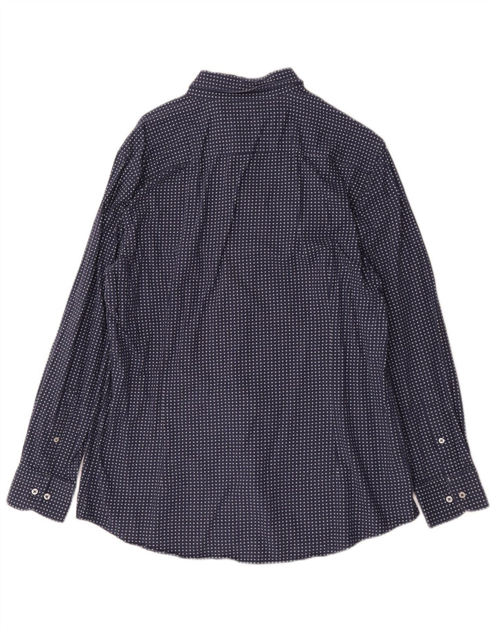 Koszula męska Massimo Dutti XL, niebieska, geometryczna, bawełniana