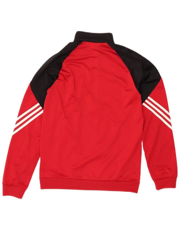 Adidas Męska bluza dresowa, mała czerwona, poliestrowa z blokami kolorów