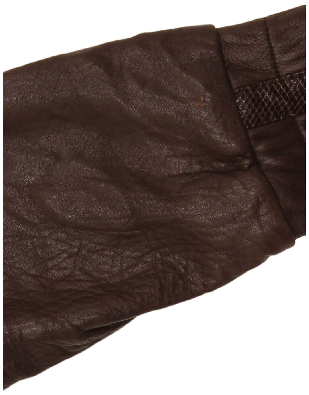 Damska kurtka skórzana VINTAGE UK 14 Średni brąz Argyle/Diamentowa skóra