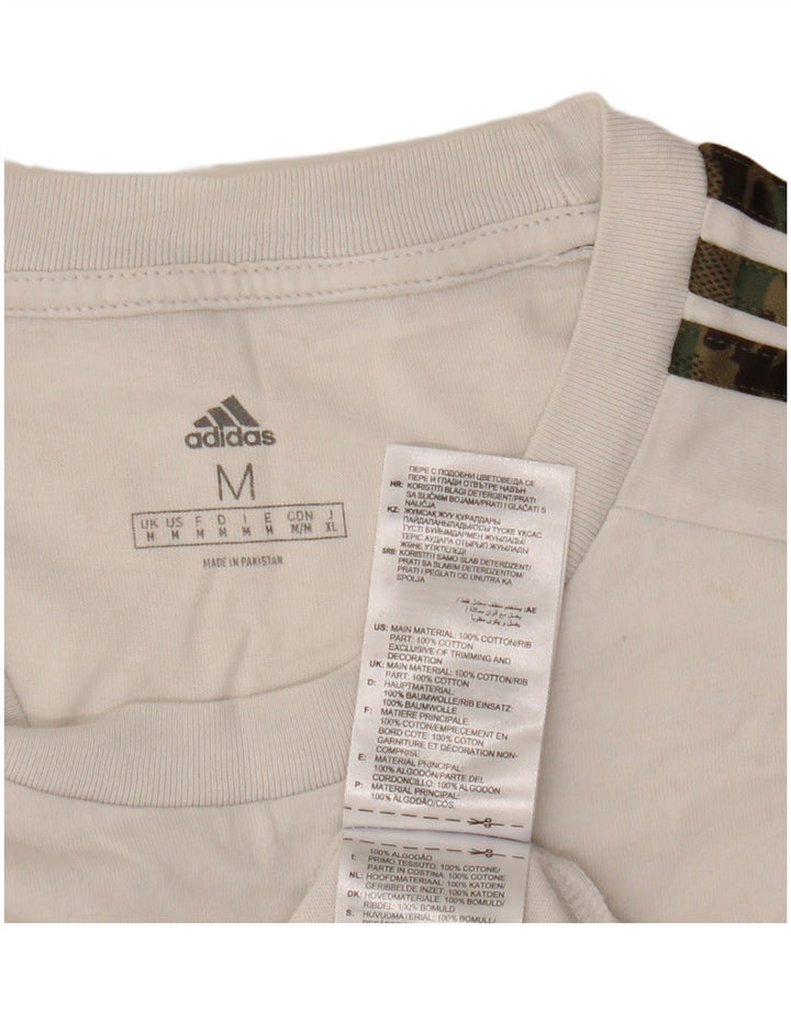 Adidas Męska Koszulka Top Średnia Biała Bawełna